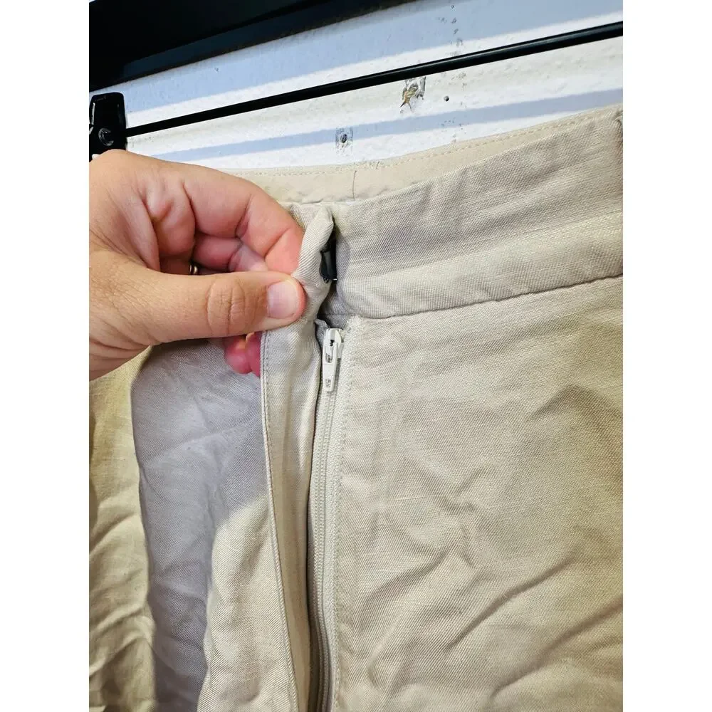 Anine Bing Women's Off-White Wide-Leg Front Zipper Lyra Trousers Pants Size 34